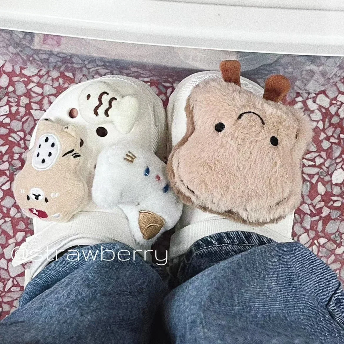 

New Cotton Animal Cloud Toast Series Footwear Decoration Lovely Adornment for Clogs Sandals Ins Popular Accessories for Gifts