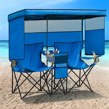 Double Beach Chair with Canopy 1