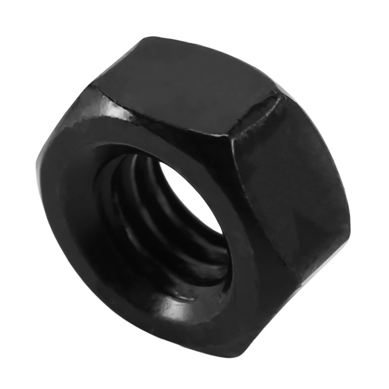 Écrou hexagonal noir en acier au carbone, grade 8, M6, 50 pièces