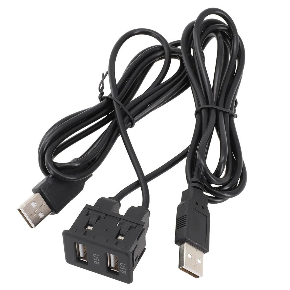 1x 150CM AUX USB USB A-Type Cable Correct Connector Direct Installation Dual USB Extension Adapter Practical To Use