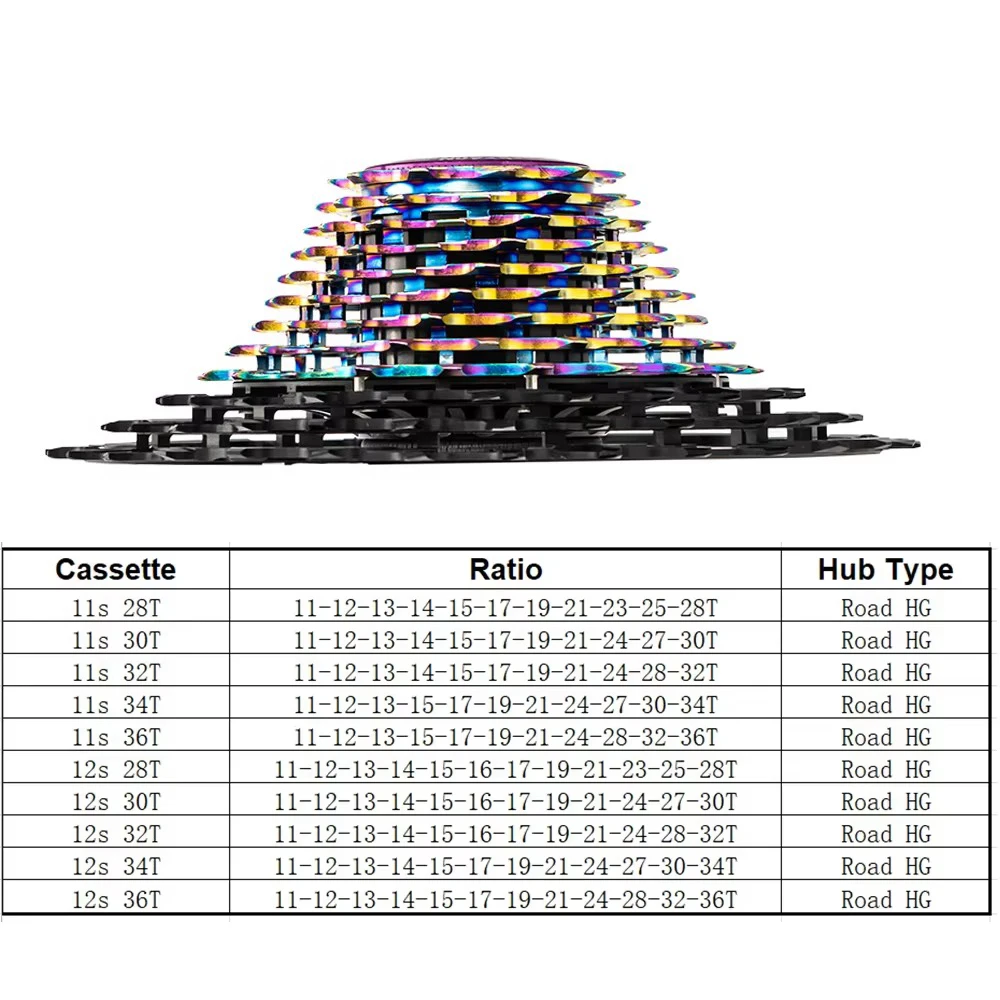 ZTTO Ultralight 11/12 Speed Road Bike Cassette 11s 12s 11-28/30/32/34/36T ULT Sprocket Freewheel 112g~146g 11V 12V Gravel K7 HG