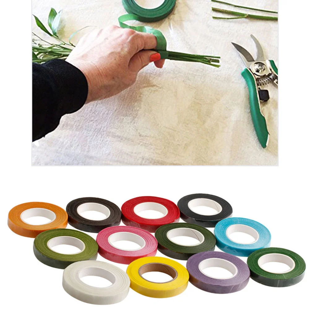 Wide Dark Green Floral Tapes Adhesive Packing Tape for Bouquet Stem Wrap Florist Tape Floral Tape Green