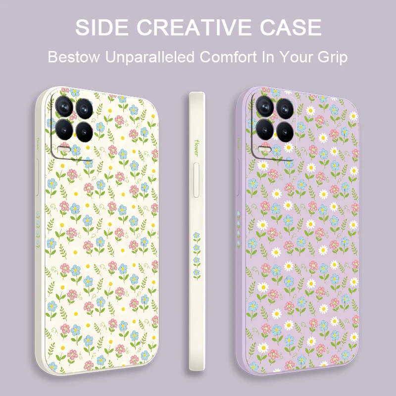 Phone Case For OPPO Realme Narzo Note 80 50 60X 60 Pro N55 N53 50i 50A Prime 30 Fashion Little Flower Print Shockproof Cover view 2