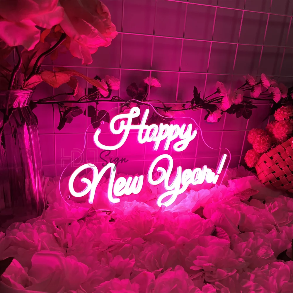 2026 سنة جديدة سعيدة النيون علامات غرفة المنزل حفلة وحدة إضاءة LED جداريّة ديكور عيد الميلاد أضواء النيون السنة الجديدة الديكور تخصيص الهدايا