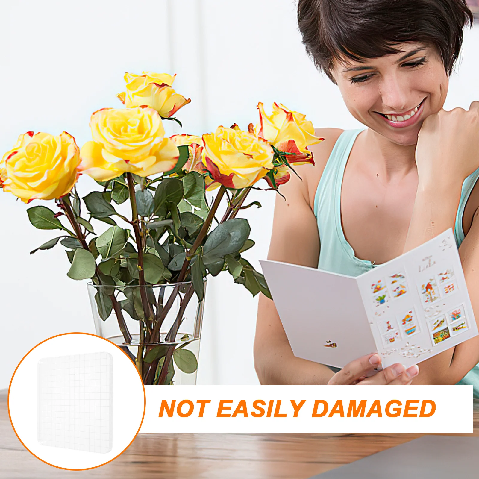 

Transparent Acrylic Stamp Block Clear Stamping Area Visibility Comfortable Grip DIY Accessory Crafting Supplies