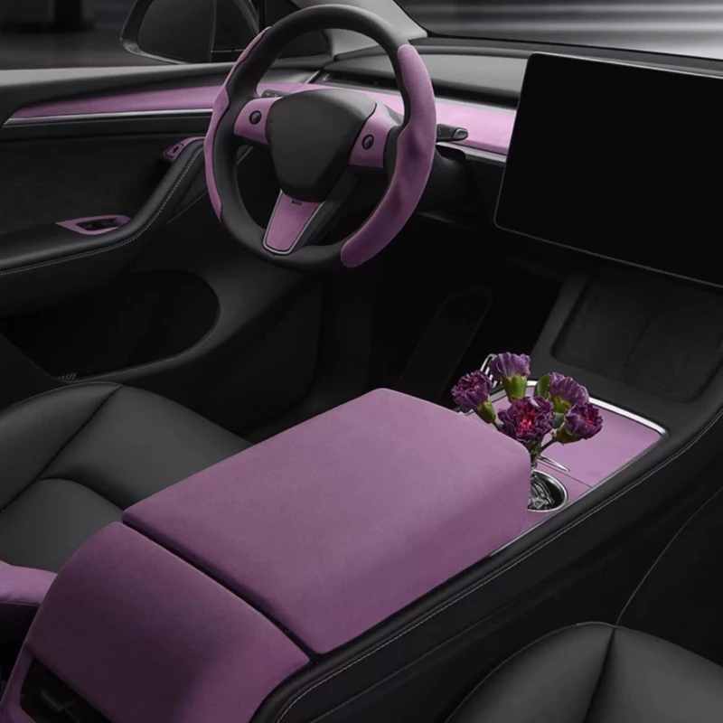 

Для Tesla Model Y/3 внутренний подлокотник, чехол на руль, центральное управление, декоративная полоса для приборной панели, аксессуары Para Auto