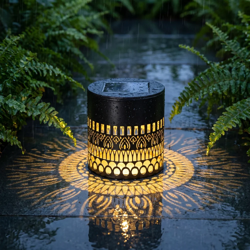 Solar Fence Lights Decorative Metal Solar Wall Light Weatherproof Outdoor Deck Step Light Waterproof Garden Fence Lamp for Patio