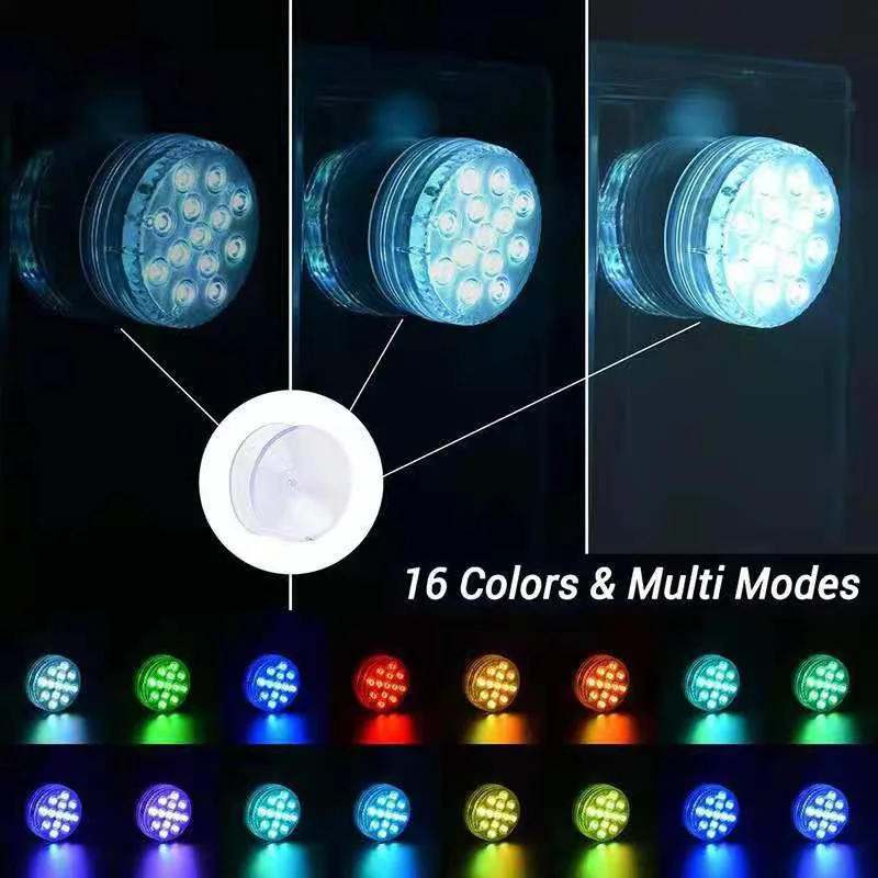 Multi Color Submersible LED RGB IP68 Waterproof Underwater Night Lamp Tea Light Vase Bowl Party Wedding Christmas Decoration