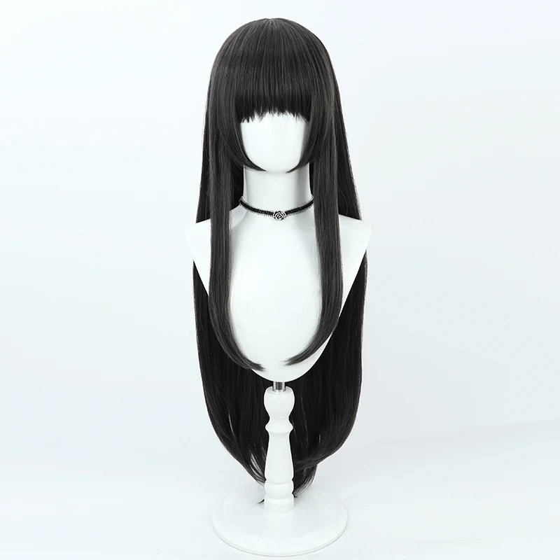 Akemi Homura Cosplay Wig Black Brown Long 95cm Anime Heat Resistant Synthetic Hair Halloween Party Role Play Carnival + Wig Cap