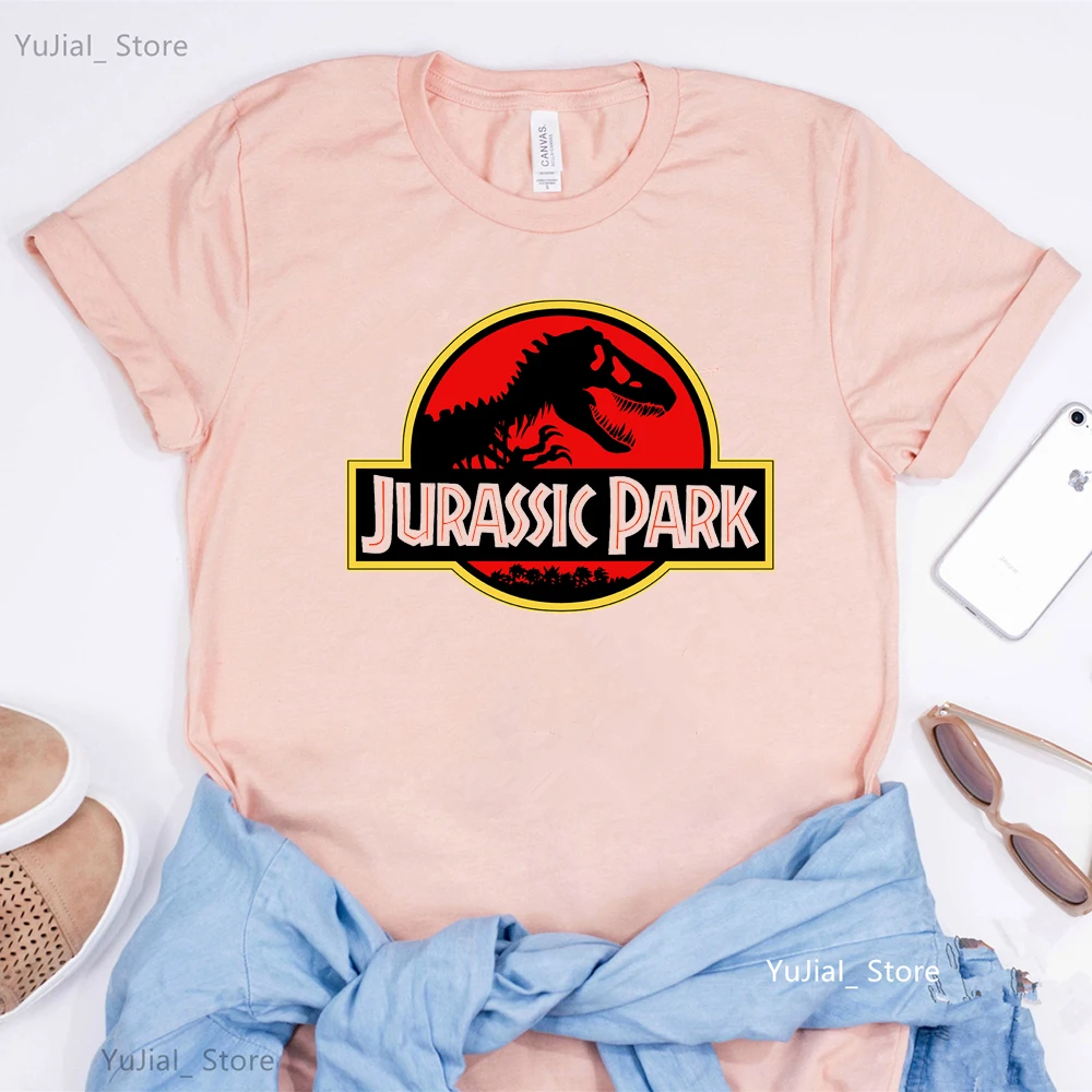 Glitter Jurassic Park Letter Print Tshirt Women Harajuku Kawaii Clothes Dinosaur R-Rex T Shirt Femme Summer Tops Tee Shirt 2023 - view 4