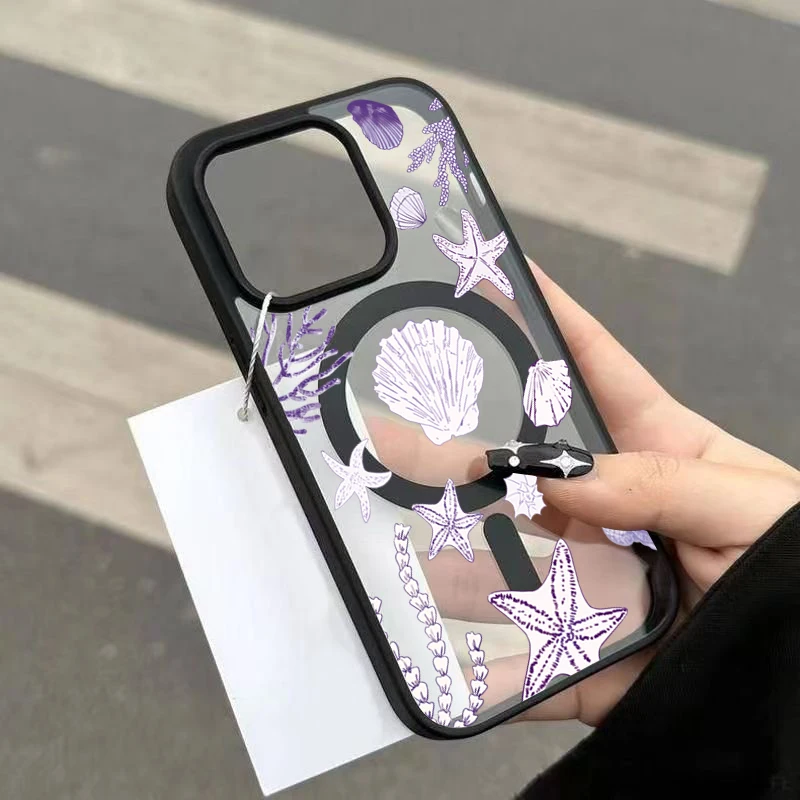 Muschel-Transparente Handyhülle für iPhone 17 16 15 11 14 13 12 Pro Max Plus Hüllen 17Air für Magsafe Silikon Magnetische Abdeckung – Detail 6