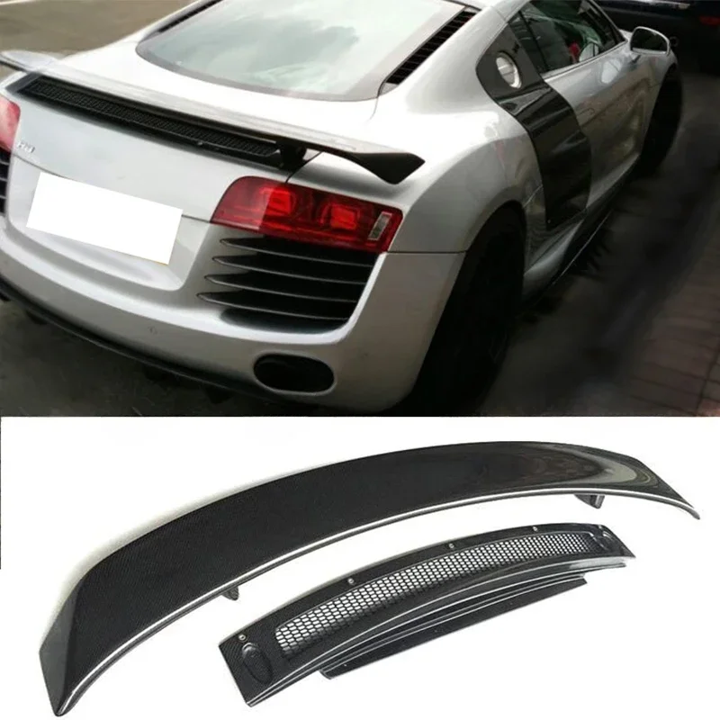 Real Carbon Fiber Spoiler For Audi R8 V8 V10 2007-2016 High Quality Rear Wing Trunk Top Lip Refits GT Style Spoilers