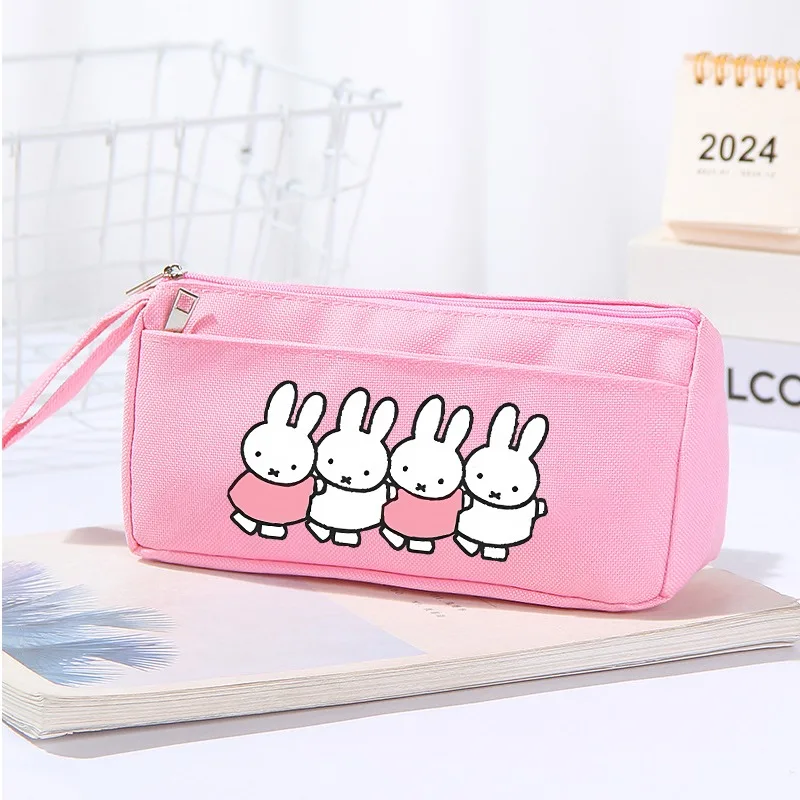 

Сумка для карандашей Miffy с мультяшным аниме-принтом, пенал для школьников, милые сумки для учеников, канцелярские принадлежности для школы, подарки на день рождения