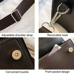 Women PU Leather Crossbody Bag Fashion Shoulder Messenger Handbag Small Flap Bag for Travel