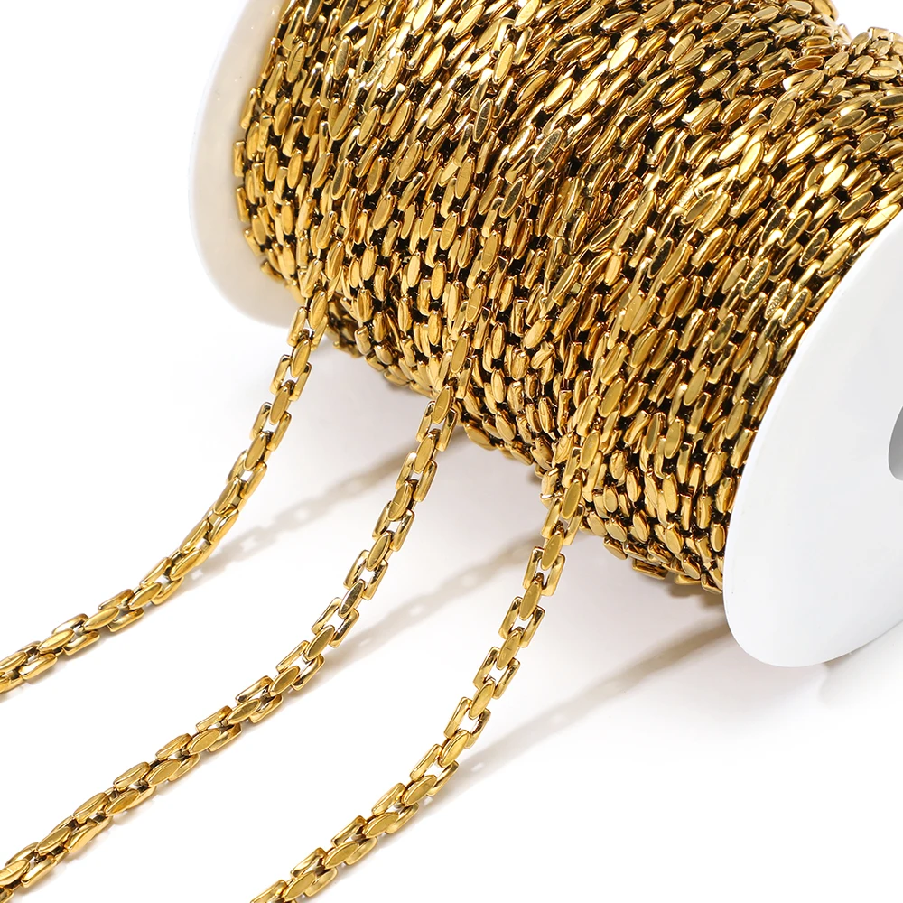 

1 метр прямоугольной цепочки из нержавеющей стали ручной работы для изготовления ювелирных изделий своими руками: браслетов, серег, ожерелий, фурнитура, аксессуары