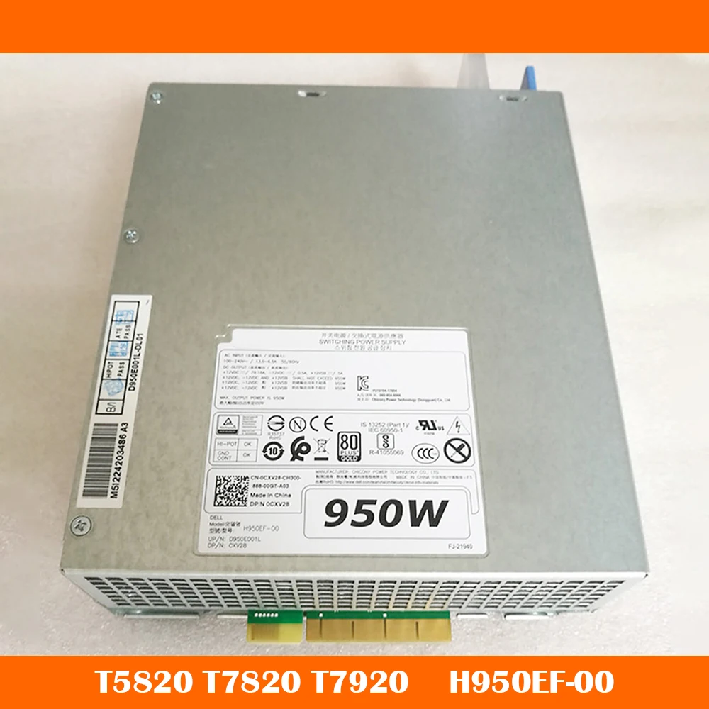 

H950EF-00 For DELL T5820 T7820 T7920 950W Power Supply D950EF-00 AC950EF-00 CXV28 WGCH4 Work Fine High Quality Fast Ship