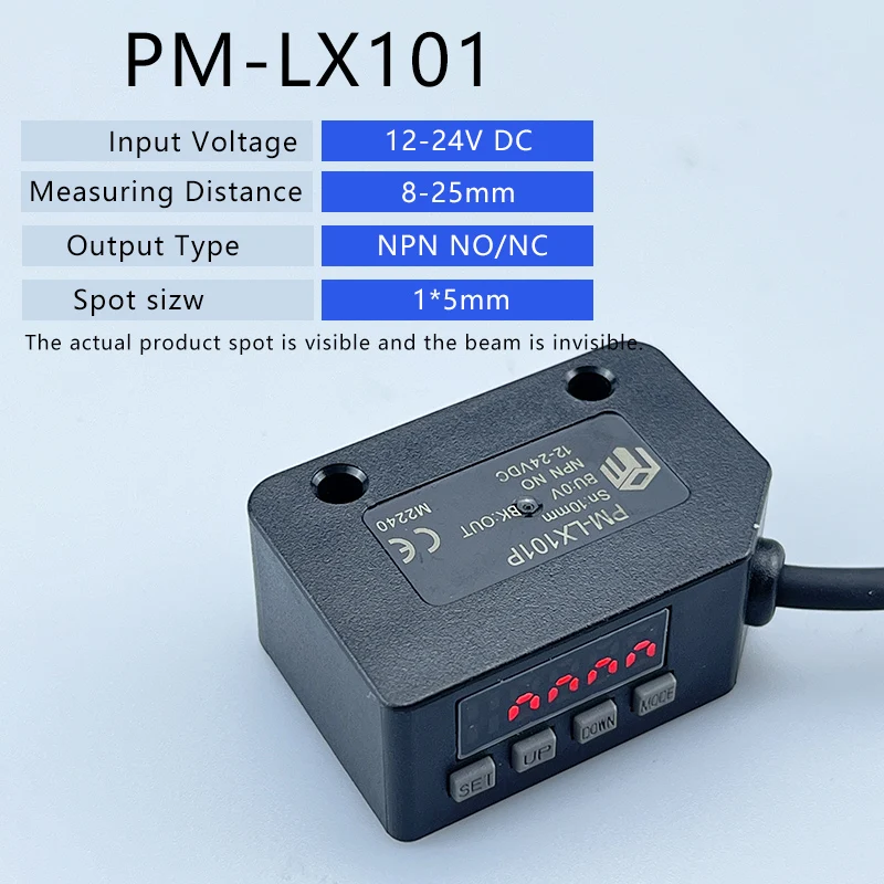 PARMA Color Sensor Photoelectric Switch RGB Mark Recognition Deviation Correction 12-24V DC NPN PNP Differentiation Positioning