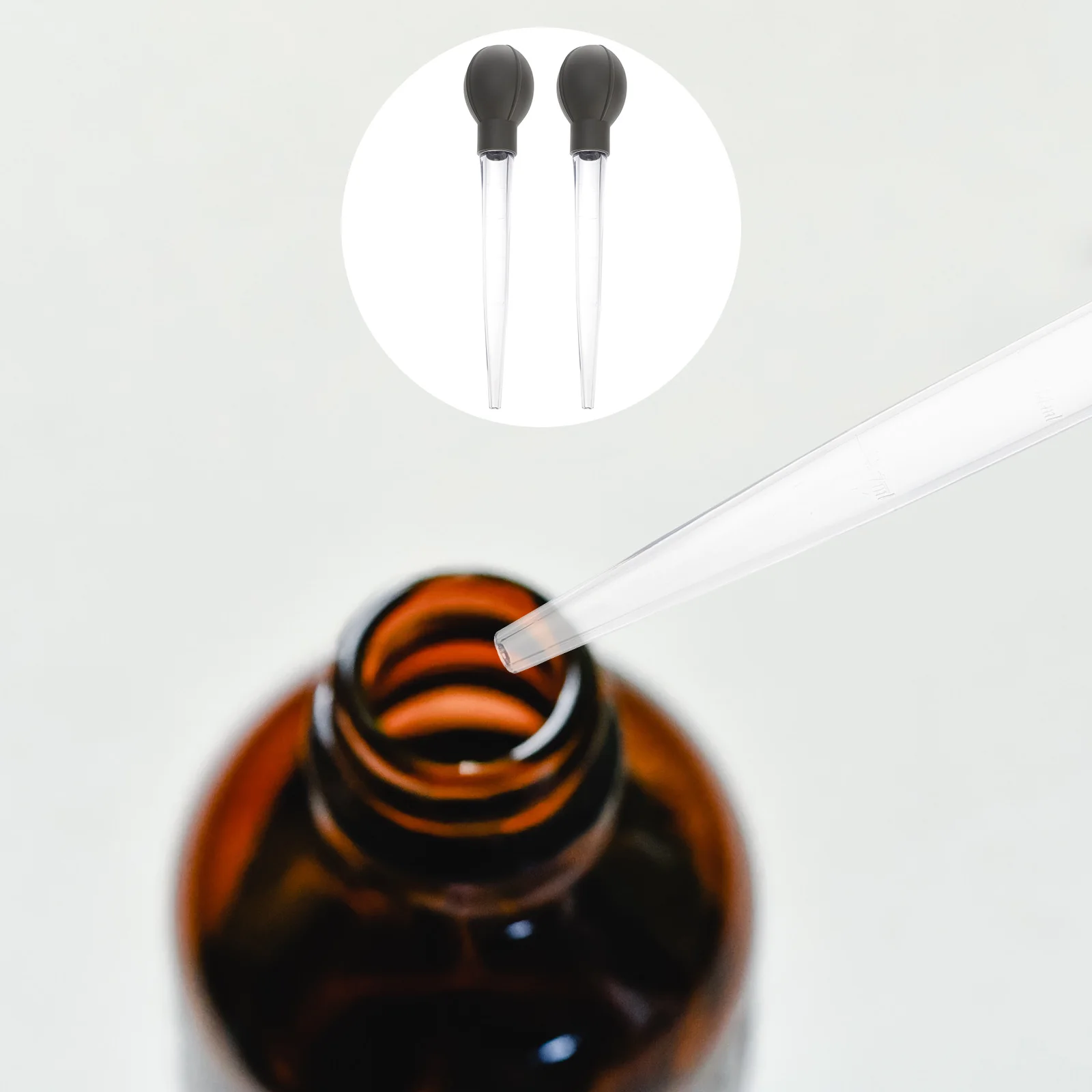 

2 Pcs Transparent Food Grade Plastic Squeeze Transfer Pipettes Measuring Tool for Cupcakes Liquid Dropper Test Tube Kitchen
