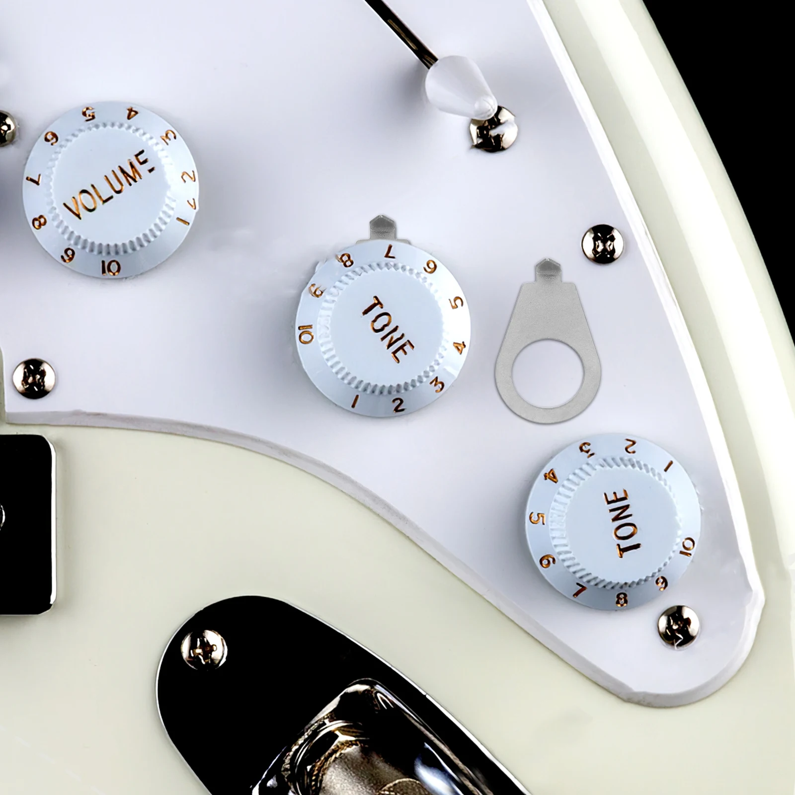 

2 Pcs Guitar Accessories Knob Indicators Plate Control Potentiometer Electric Metal Knobs Pointer Washers Alignment