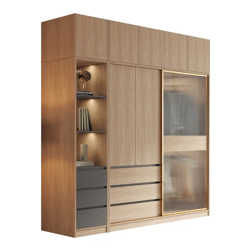 Wooden Simple Wardrobe Partitions Cupboard Storage Modern Organizer Bedroom Space Saving Closet Cheap Armario Trendy Furniture