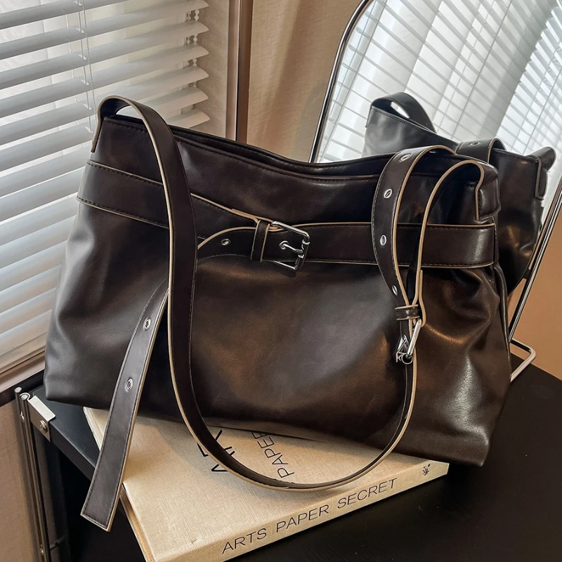 

Большая вместительная сумка для подмышек, корейская версия, новая ретро сумка на плечо, модная повседневная сумка через плечо для поездок на работу, регулируемая сумка