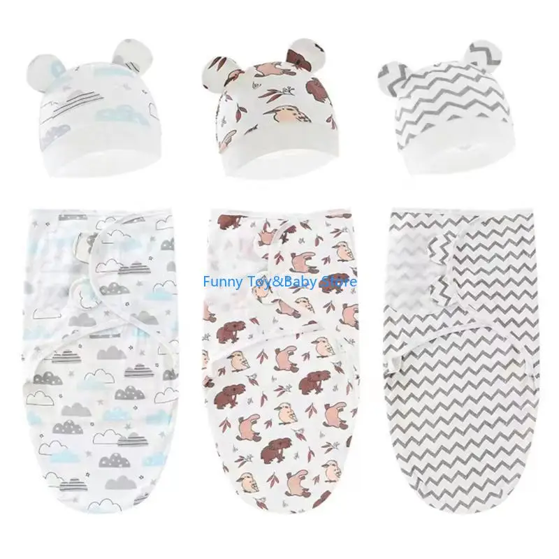 Trẻ sơ sinh ngủ bao tải gấu dễ thương mũ trẻ bé sơ sinh da thân thiện với da c90b