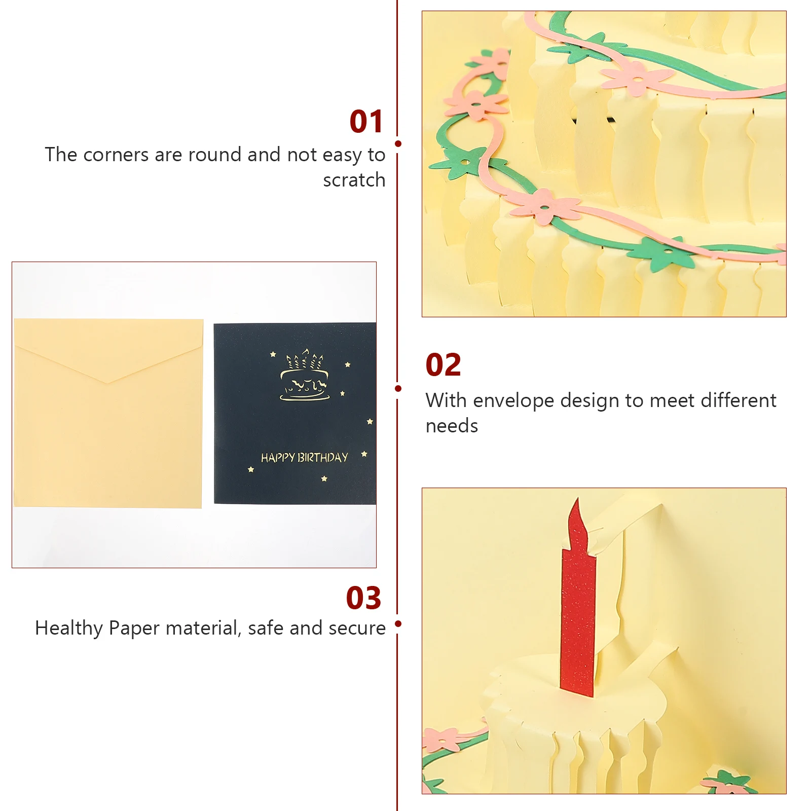 

Musical Birthday 3D Light Up Greeting Thick Sturdy Paper Blessing Glow Foldable Happy Birthday Dad Gift Card Envelope Included