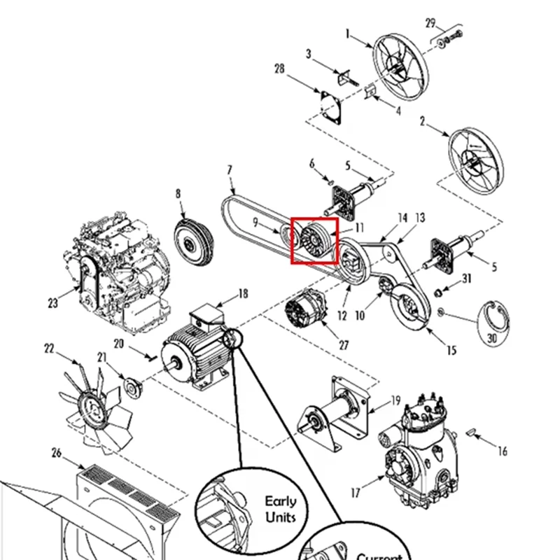 NEW-77-3037 773037 773037TKA rodamiento de polea de correa para unidad de submotor Thermo King T Series y TS Series