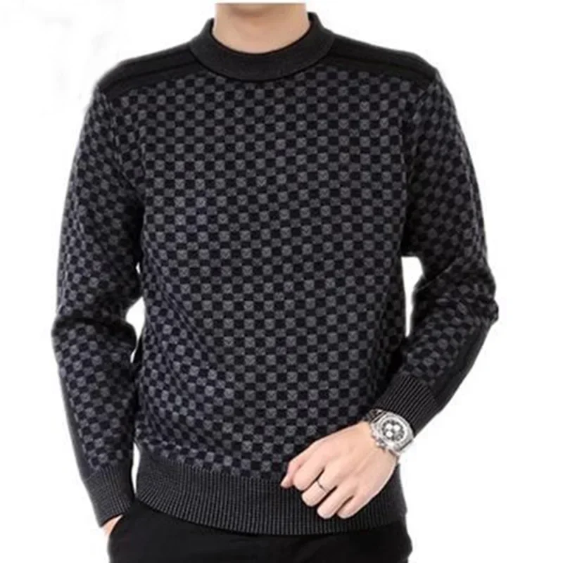 Fashion O-Neck Knitted Spliced All-match Lattice Sweater Men's Clothing 2026 Autumn New Casual Pullovers Long Sleeve Korean Tops