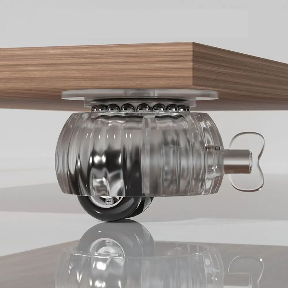 Rueda giratoria Universal de goma suave, rodillo resistente, rueda Universal con freno de seguridad 360, 4 Uds. °   Plataforma con ruedas para muebles