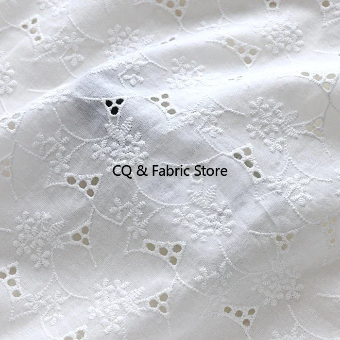 Cotton Cloth Fashion Embroidered Lace Fabric Handmade DIY Clothes Skirt Accessories Width 135cm