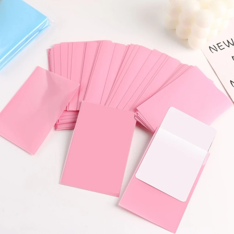 50 Pcs/pack 3-inch Card Case Photo Album Card Sleeves Idol Photo Cards Protective Films Stylish Macaron Color Frosted Card Films