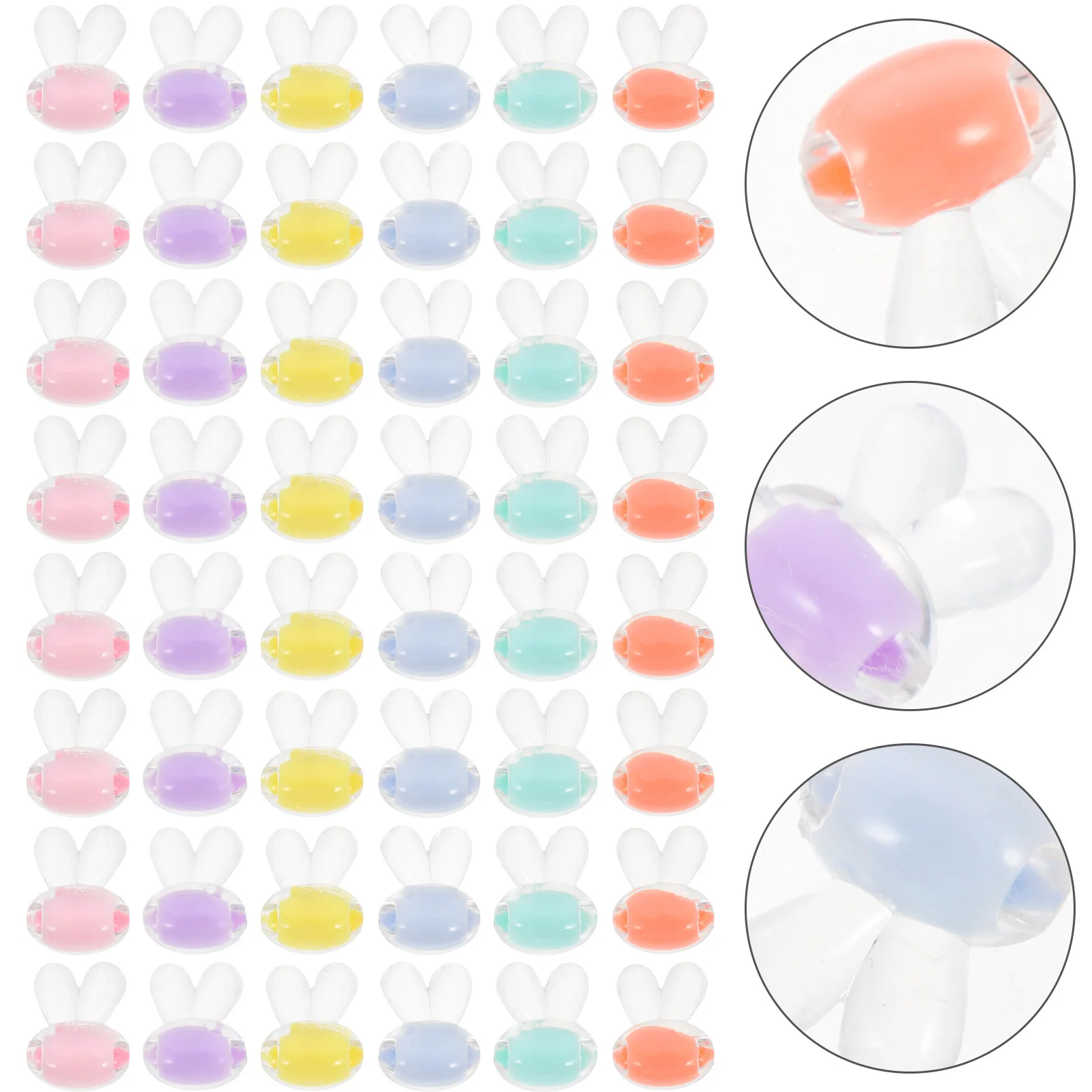

100Pcs Loose Spacer Beads Colorful Plastic Bunny Shape for Necklace DIY Jewelry Crafting Bead Accessories Craft Beads with Holes