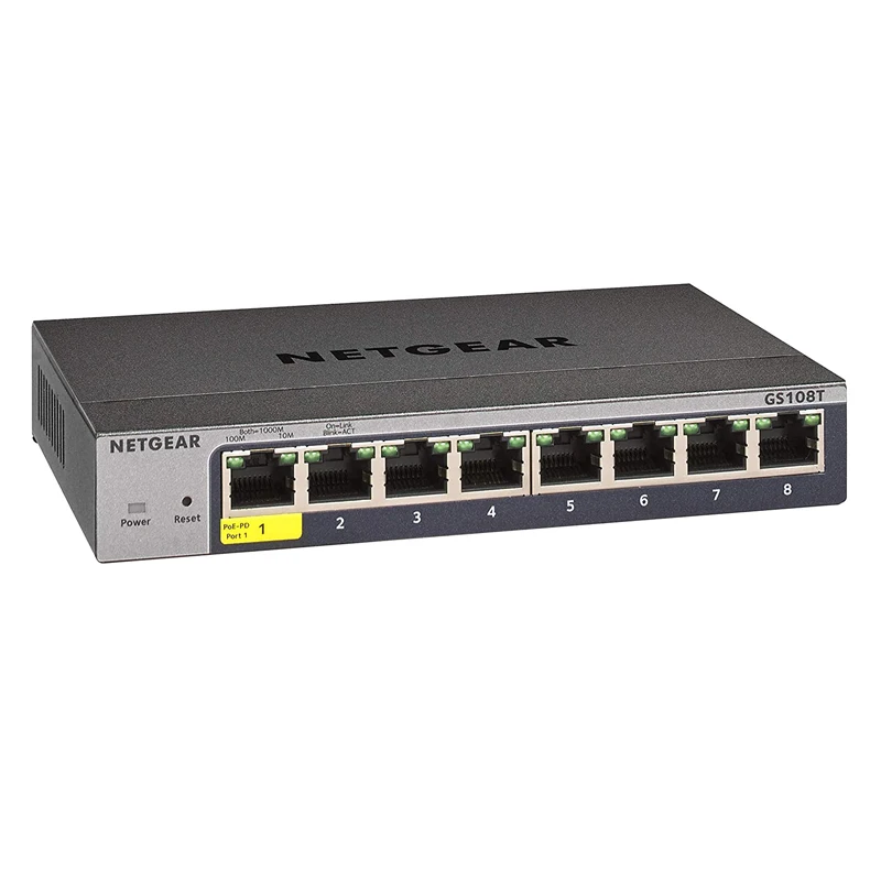 NETGEAR GS108T v1 v2 v3 8-портовый Gigabit Ethernet Smart Managed Pro Switch для настольных компьютеров и v3 с облачным управлением