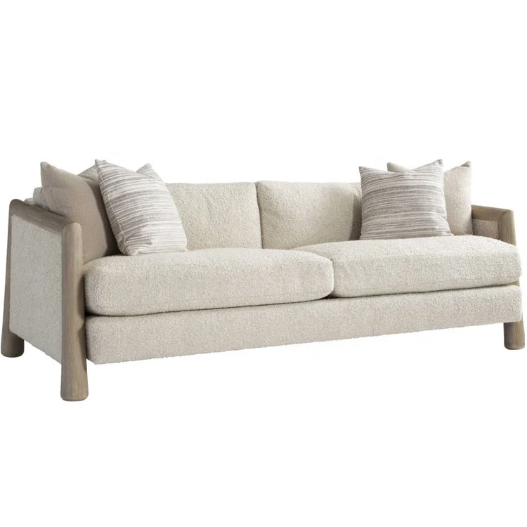 

* American Style Farmhouse Modern and Minimalist Living Room Furniture Solid Wood Fabric Sofa