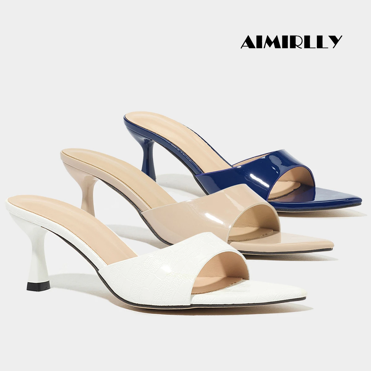 

Women’s Elegant Pointed Toe Mule Sandals, Wide Strap Kitten Heel Slides, Comfortable Heeled Shoes for Parties & Daily Wear