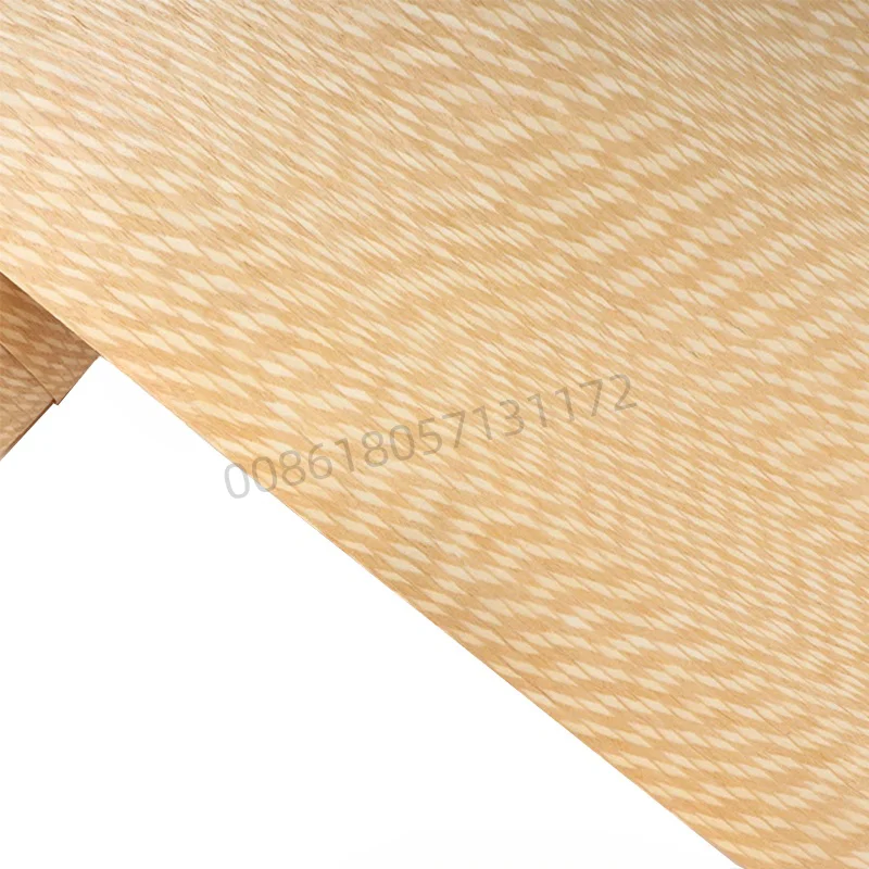 Reconstituted Engineered Wood Veneer with White Pearl Grain, E.V., Fleece Backing, 60x250cm, 1 Piece, for Furniture & Home Decor