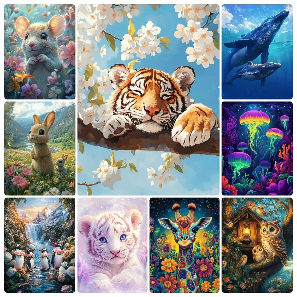 DIY Animal Tiger Whale Jigsaw Puzzles for Adults Focus Enhancement Therapy Office Decor Meaningful Retirement Gift