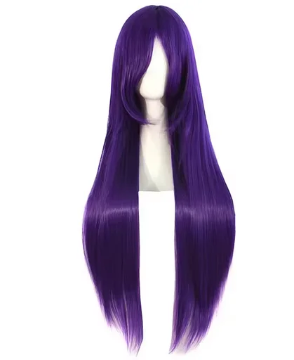 32" 80cm Long Straight Anime Costume Cosplay Wig Party Wig Black for Women Heat Resistant Synthetic Hair Costume Party