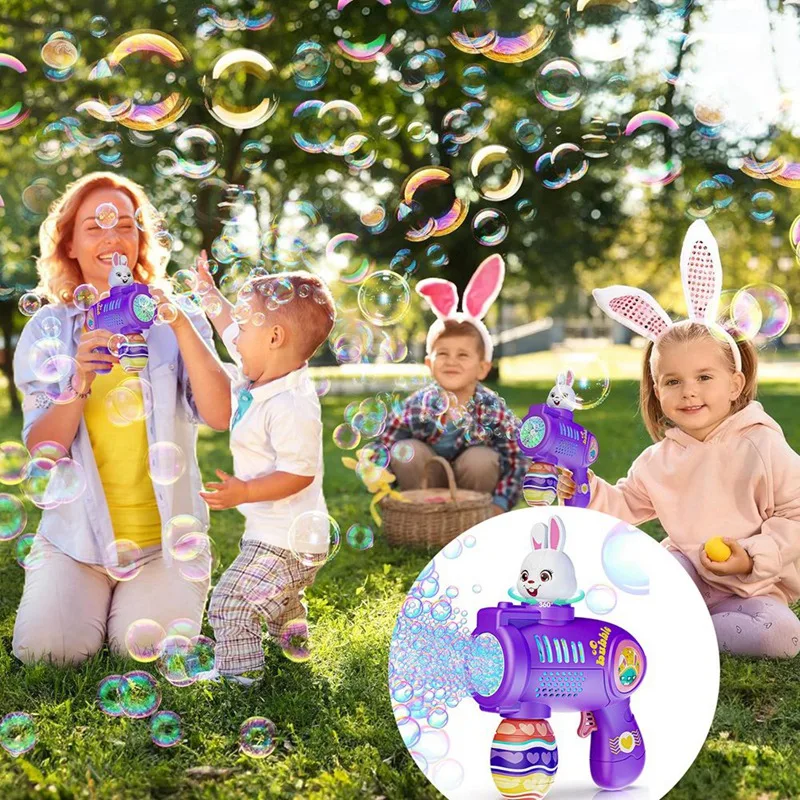 Bunny Bubble Machine สําหรับเด็ก, เครื่องทําฟองอัตโนมัติ, ของขวัญวันเกิด, ของชําร่วยงานปาร์ตี้สําหรับเด็กหญิงตัวเล็ก ๆ ทนทาน ใช้งานง่าย