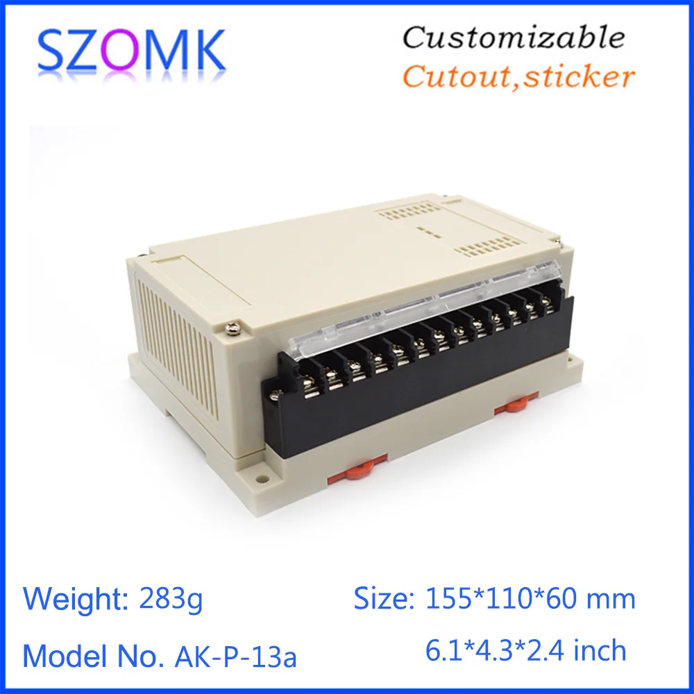 155X110X60MM  Industrial Din Rail Plastic Enclosures PLC Housing for Electronics Project Box Small ABS Electronic Junction Box