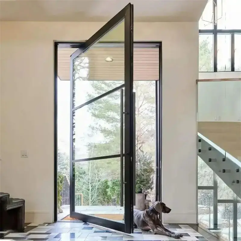 Household Heavy Duty Security Revolving Door All Weather Aluminum Frame Glass Doors Luxurious Cost Effective Pivot Doors