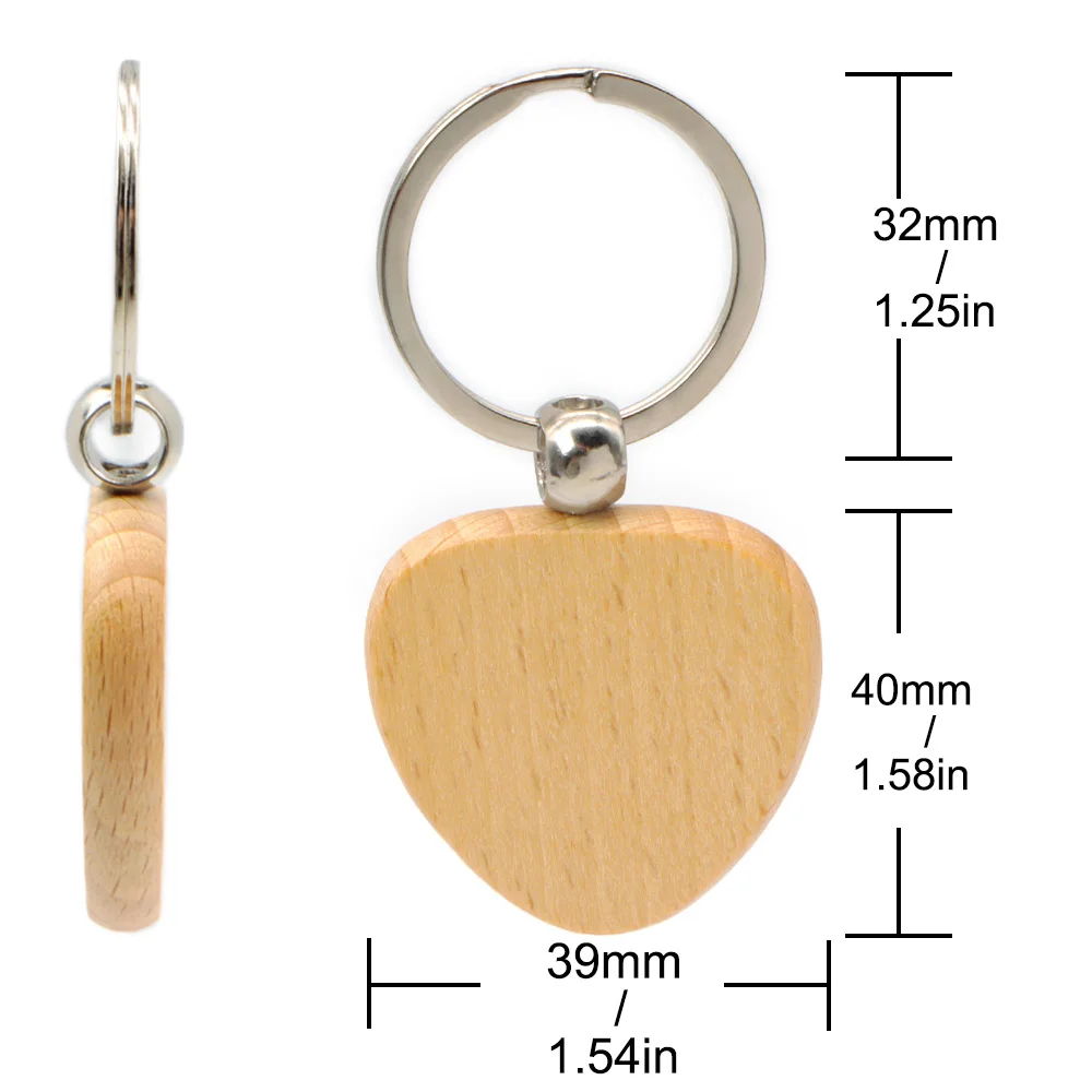 Wholesale 20 PCS Love Heart Sshape Wooden Keychain Carving Custom Personality Craft Pendant DIY Exclusive Special Gift