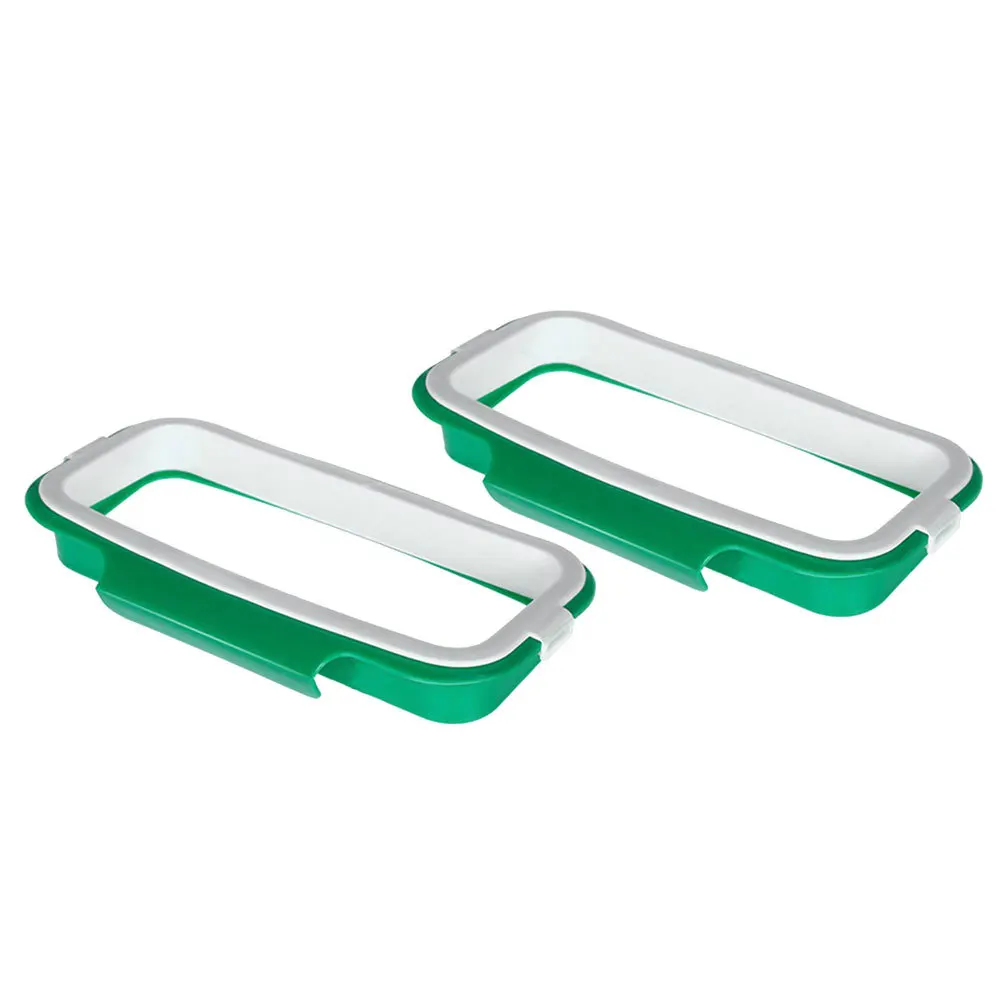 

2pcs Garbage Bag Holder Hanging Kitchen Storage Rack For Door Cabinet Drawer Use No Perforation Trash Bag Organizer Kitchen