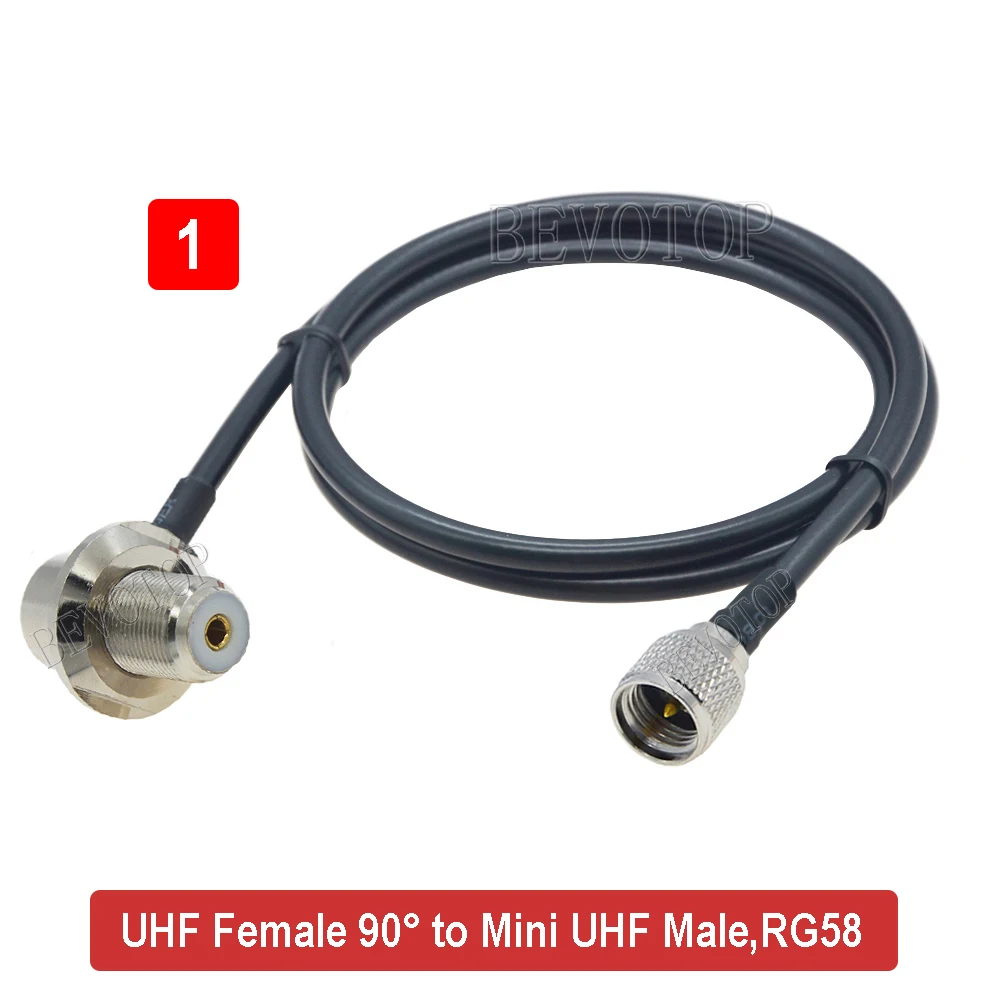 1PCS RG58 UHF SO239 Male to Mini UHF Male Plug RF Jumper Cable Connector Wire Terminal 10CM-30M