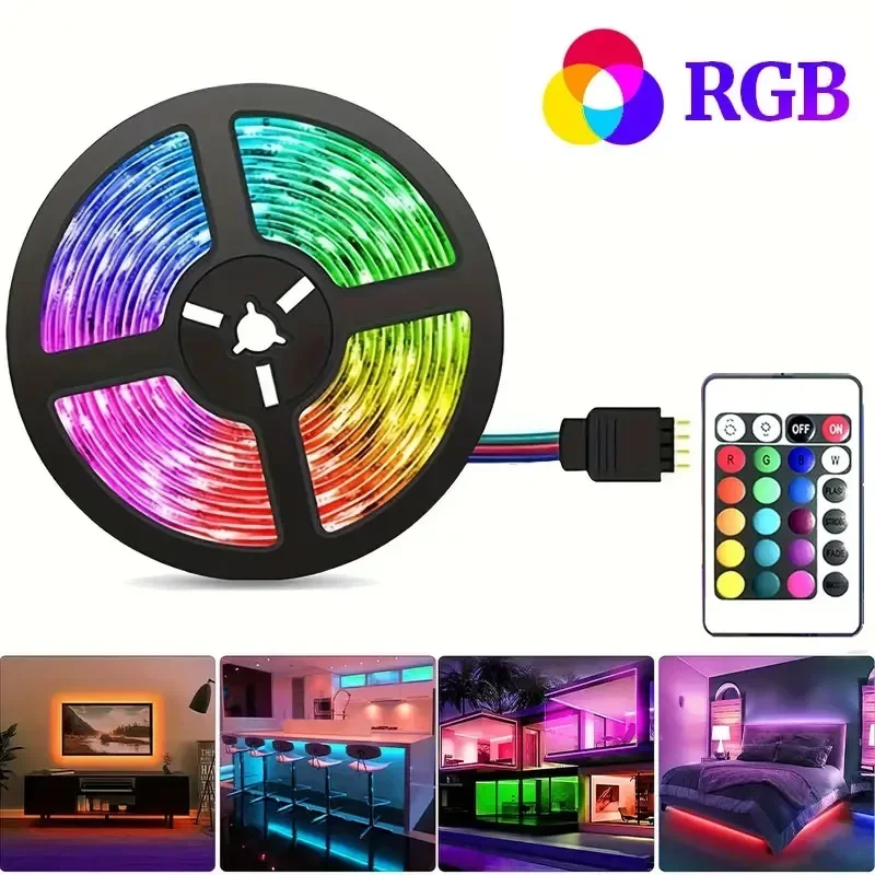 

USB 5V LED Strip Light Smart Remote Control RGB 5050 Music Sync Lamp Timing Colorful Changing Lights For Home Christmas Decor
