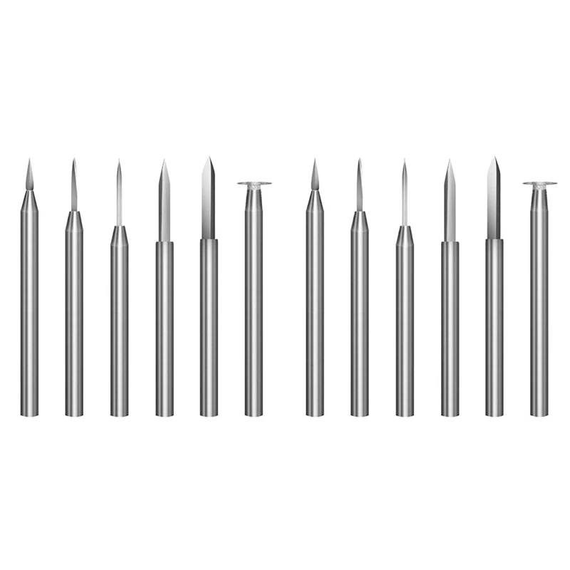DTA5 Wood Carving Drill Bits Set for Rotary Tool 12Pcs Engraving Drill Accessories Bit Wood Crafts Grinding Tool 3mm