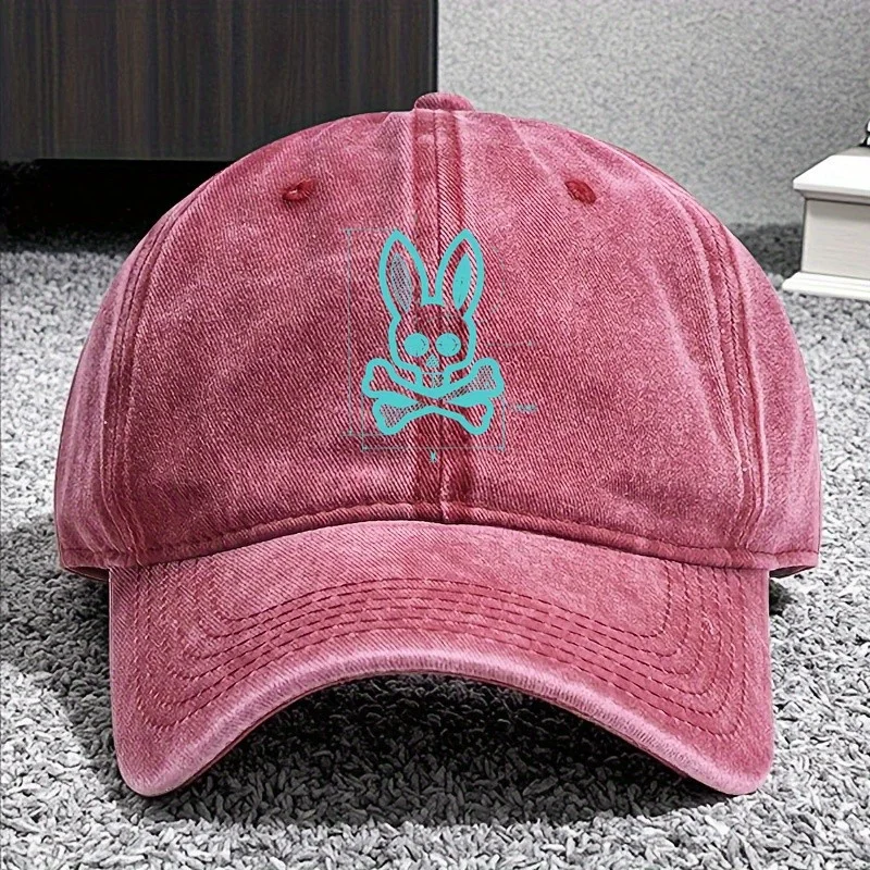 قبعة بيسبول بسيطة من Bunny Psycho Horror قبعة بيسبول شبكية قابلة للتنفس للرجال والنساء متوافقة مع الصيد والسفر في الهواء الطلق