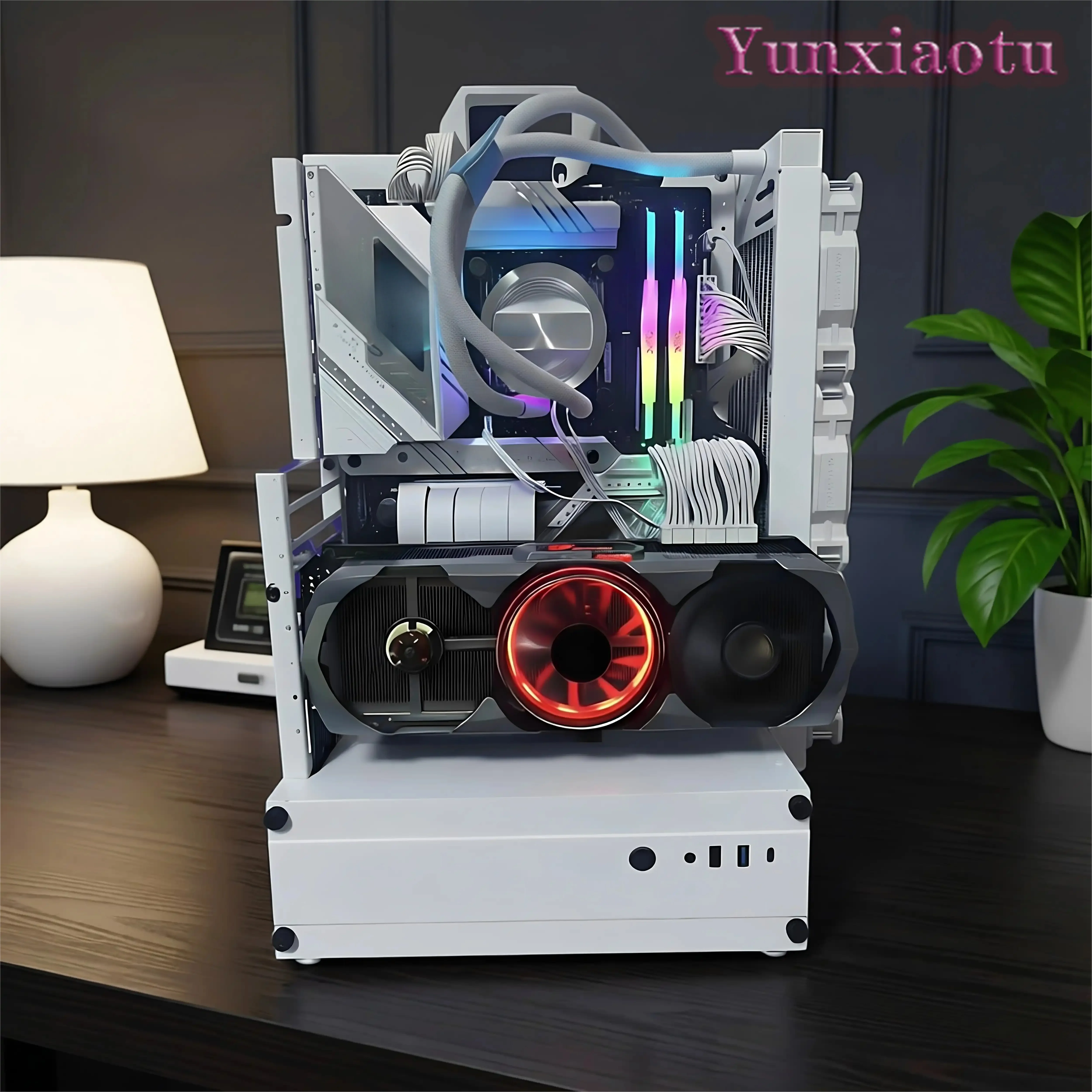 Open Frame PC Case 240/360 Liquid & Air Cooling Rack ATX/MATX Vertical GPU Desktop Mini Case