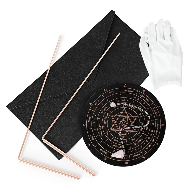 

BHBD-Pure Copper Dowsing Rods- 2PCS, Divining Rods With Pendulum & Divination Mat For Water (Along With Bag & Gloves)